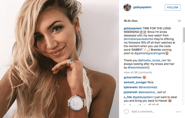 Gabby Epstein instagram post