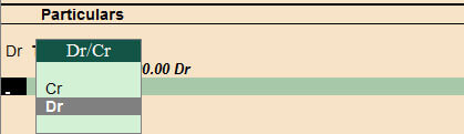 dr. cr. in tally
