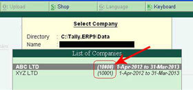 how to delete company in tally