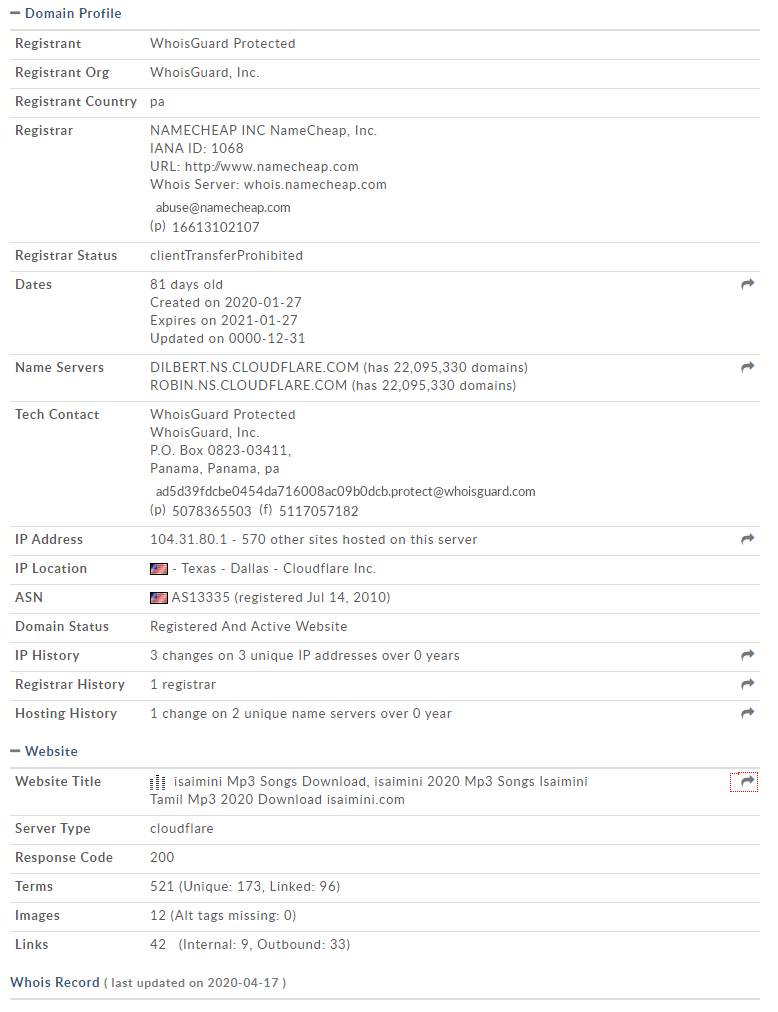 Moviesda server details
