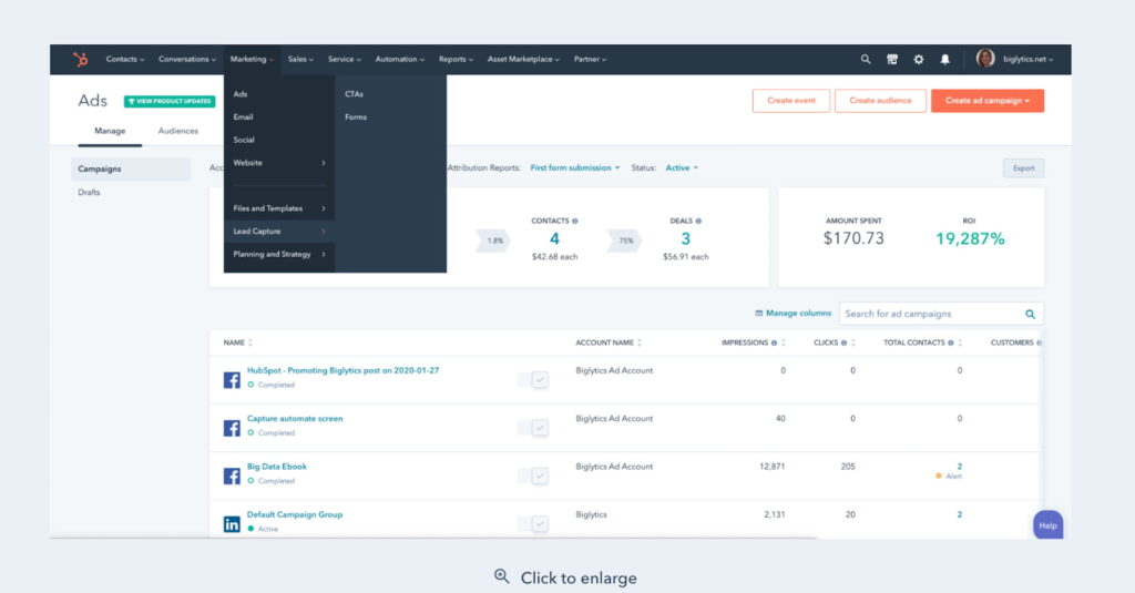Hubspot Dashboard