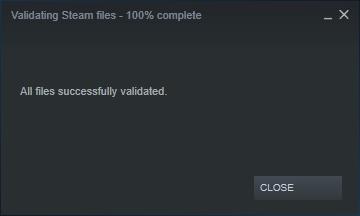 all files successfully validated steam