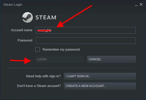 login to steam
