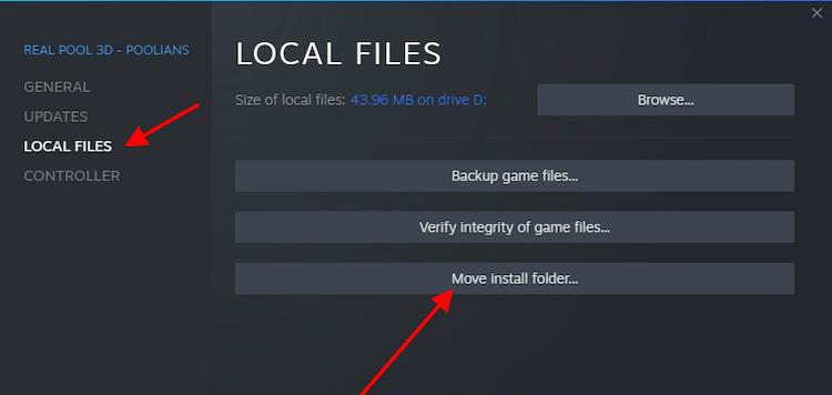 move install folder on steam
