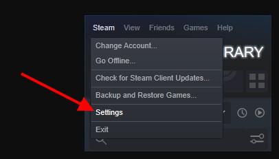 open steam settings