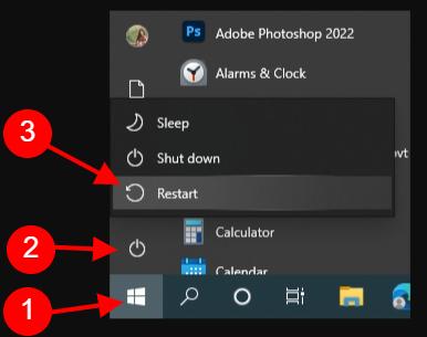 restart your windows 10