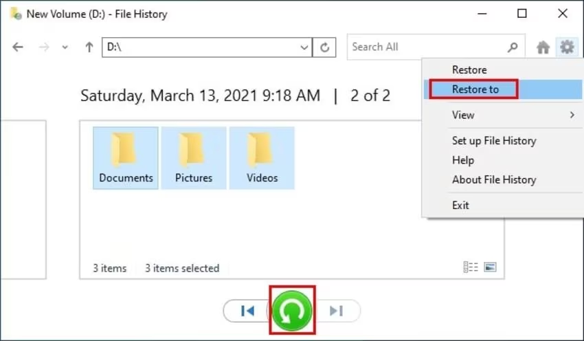 restore to