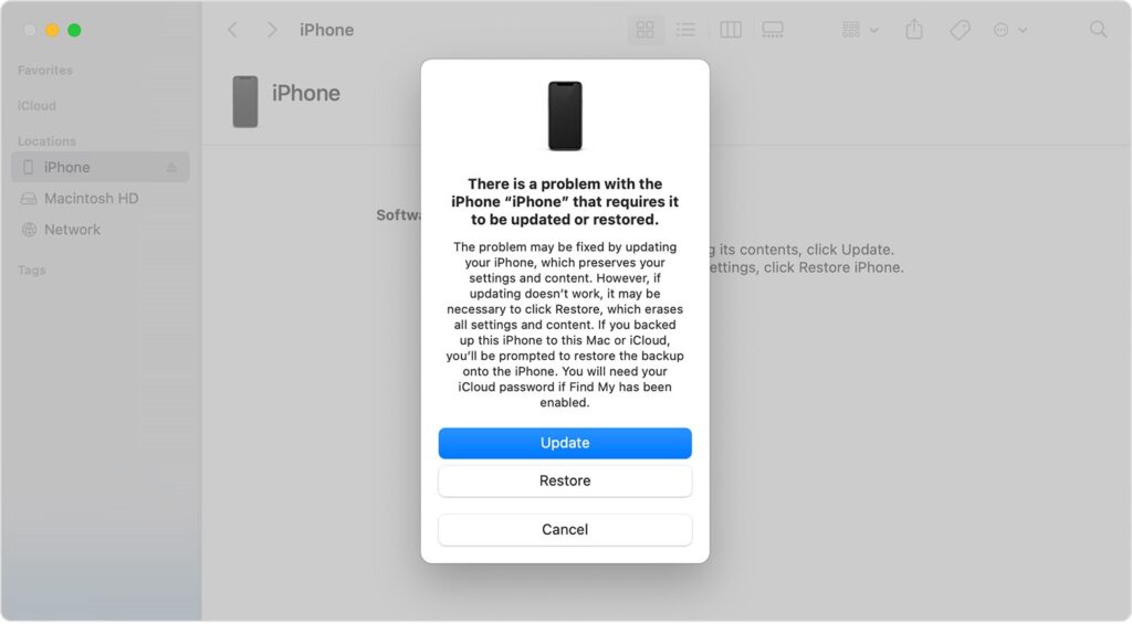 iphone update message