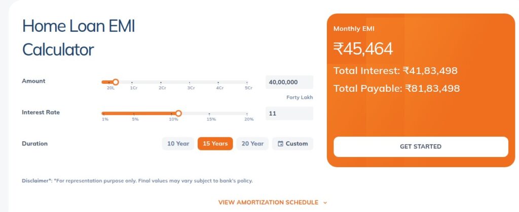 Home loan calculator