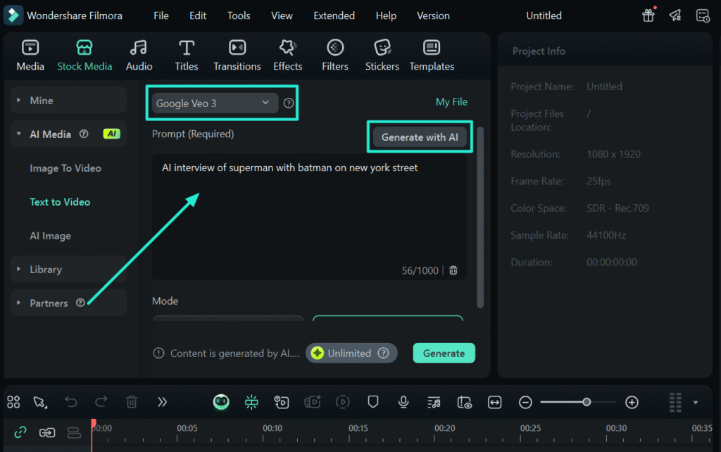 Wondershare Generate with AI