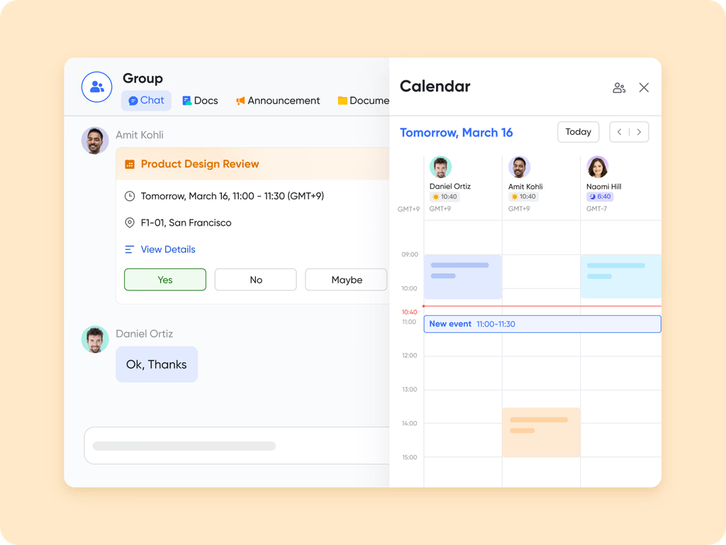 Lark Calendar Meetings without the scheduling chaos