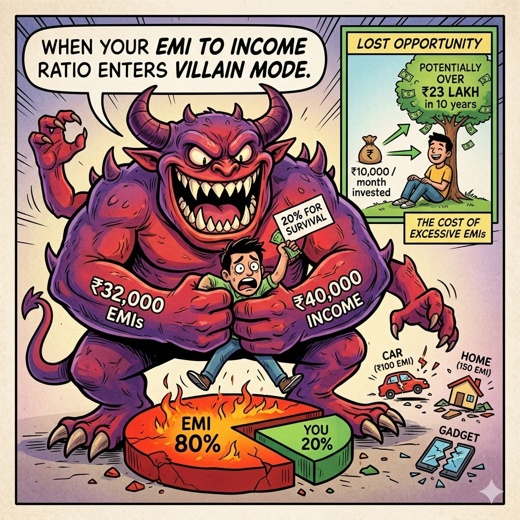 When Your EMI to Income Ratio Enters Villain Mode